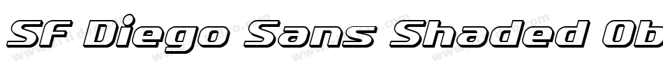 SF Diego Sans Shaded Oblique字体转换